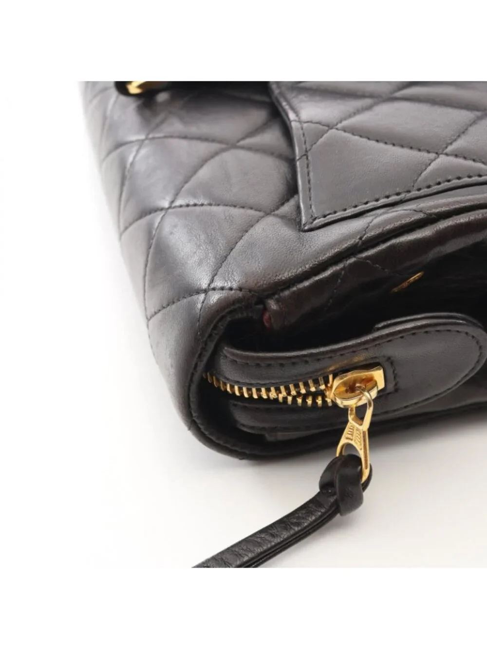Chanel Backpack Quilted Square Chain Black Lambskin